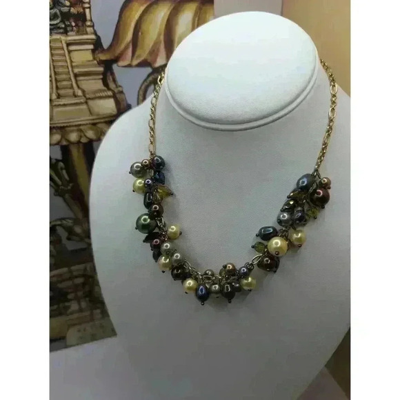 Premier Designs Multicolor Beaded Gold Chain Necklace Acrylic Beads 20" - Picture 3 of 4